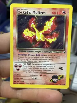 #2 Rocket's Moltres 12/132 Gym Heroes 2000 Holo Rare WOTC Pokemon Card - Image 3