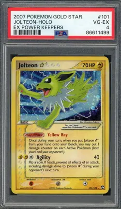 PSA 4 Jolteon Gold Star EX Power Keepers 101/108 Holo Pokemon Card B8 - Image 1