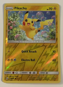 Pikachu 19/68 Hidden Fates 2019 REVERSE HOLO FOIL Pokemon TCG Card LP - Image 1