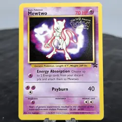 Mewtwo #3 Black Star Promo Pokemon Card WOTC 1999 WB First Movie LP ⭐ - Image 1