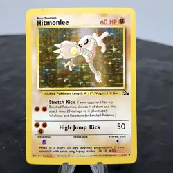 Hitmonlee Holo 7/62 Fossil Set Pokemon Card 1999 WOTC TCG Vintage Rare NM ⭐ - Image 1