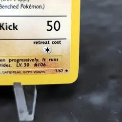 Hitmonlee Holo 7/62 Fossil Set Pokemon Card 1999 WOTC TCG Vintage Rare NM ⭐ - Image 5