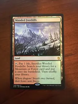 Wizards Magic: The Gathering Wooded Foothills Rare Land Khans of Tarkir Regular - Image 1