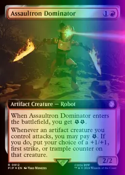 MTG Magic the Gathering Assaultron Dominator (912/1189) Fallout LP FOIL- SURGE - Image 1