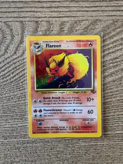Pokemon TCG Flareon Jungle 3/64 Holo Unlimited Holo Rare - Image 1