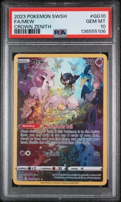 Pokemon 2023 Mew GG10 Crown Zenith Galarian Gallery Full Art Holo PSA 10 - Image 1