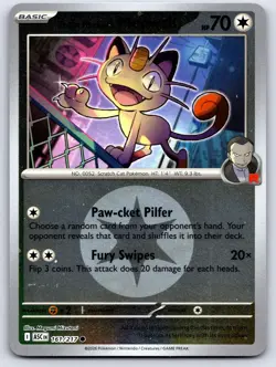 TEAM ROCKET'S MEOWTH 149/182 ENERGY REVERSE HOLO DESTINED RIVALS POKEMON NM - Image 1