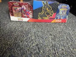 Pokemon Costco Collector 3-Pack Crown Zenith ETB Paldea Legends Tins SEALED NEW - Image 1