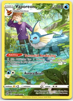 POKEMON TCG VAPOREON TG02/TG30 BRS HOLO BRILLIANT STARS TRAINER GALLERY POKEMON - Image 1