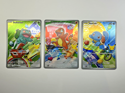 Pokemon First Partner Illustration Bulbasaur Charmander Squirtle Kanto Gen 1 Set - Image 1