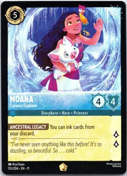 Disney Lorcana Moana - Curious Explorer Winterspell Legendary #155/204 NM - Image 1