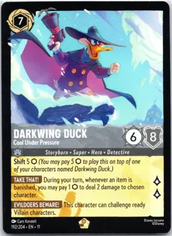 Disney Lorcana Darkwing Duck - Cool Under Pressure Winterspell Legendary #192/20 - Image 1