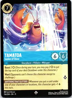 Disney Lorcana Tamatoa - Seeker of Shine Winterspell Super Rare #156/204 NM - Image 1