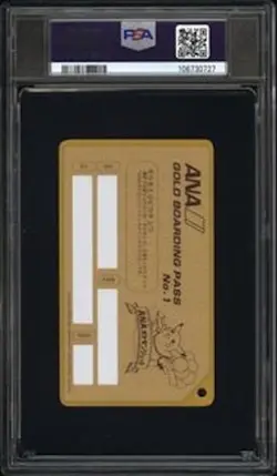 PSA 9 Pikachu ANA Pokemon Jet Gold Boarding Pass No.1 Promo Japanese Card 1998 - Image 2