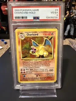 1999 POKEMON BASE SET UNLIMITED #4 CHARIZARD-HOLO PSA 4 - Image 2
