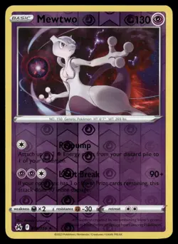 Mewtwo 059/159 Holo Rare Crown Zenith Pokemon Reverse Holo Near Mint - Image 1