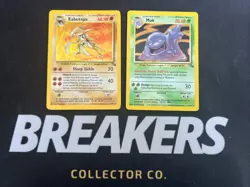 1999 Fossil Vintage Pokemon 2 Card Lot: Holo Muk 13/62 & Holo Kabutops 9/62 - Image 1
