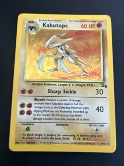 1999 Fossil Vintage Pokemon 2 Card Lot: Holo Muk 13/62 & Holo Kabutops 9/62 - Image 2