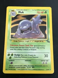 1999 Fossil Vintage Pokemon 2 Card Lot: Holo Muk 13/62 & Holo Kabutops 9/62 - Image 4