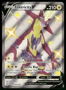Toxtricity V SV112/SV122 Holo V Rare Shining Fates Shiny Vault Pokemon Holo NM - Image 1