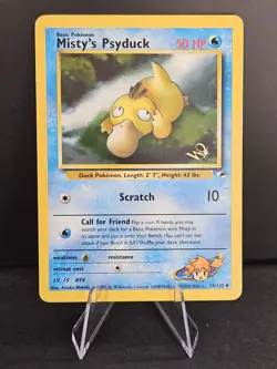 Misty's Psyduck 54/132 W Stamp Promo Pokemon Gym Heroes WoTC - Image 1