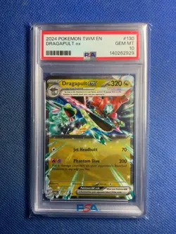 2024 POKEMON TWM EN #130 DRAGAPULT EX PSA 10 TWILIGHT MASQUERADE - Image 1