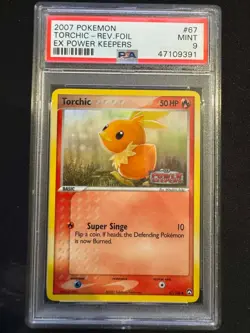 2007 POKEMON EX POWER KEEPERS #67 TORCHIC-REVERSE FOIL PSA 9 - Image 1