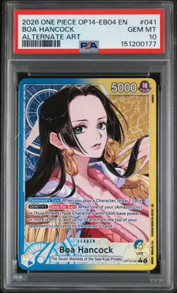 2026 One Piece OP14-EB04-The Azure Sea's Seven Boa Hancock #041 Alt Art PSA 10 - Image 1