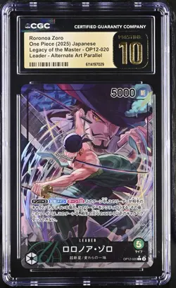 CGC 10 Roronoa Zoro Op12-020 Alternate Art Parallel One Piece Japanese Pristine - Image 1