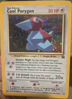 Pokemon Cool Porygon #15 Holo Black Star Promo Vintage WOTC LP - Image 2