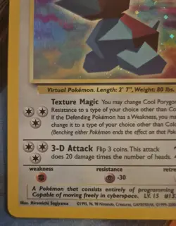 Pokemon Cool Porygon #15 Holo Black Star Promo Vintage WOTC LP - Image 4