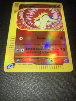 Vintage 2002 Nintendo Pokemon Cyndaquil Expedition Reverse Holo Card 105/165 - Image 4