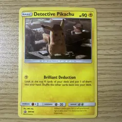 Pokemon TCG Detective Pikachu SM194 Cosmos Holo Black Star Promo Card LP/HP - Image 1