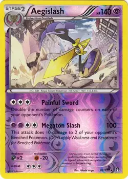 Aegislash 62/122 Reverse Holo BREAKpoint Pokemon Card NM - Image 1