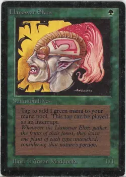 Llanowar Elves Beta Edition MP MTG Magic the Gathering - Image 1