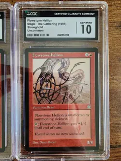 2x MTG ⭐CGC 10 GEM MINT⭐ Stronghold ⭐Amok Rare & Flowstone Hellion⭐ 1998 Magic - Image 4