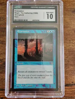 MTG Evacuation ⭐CGC Graded 10 GEM MINT⭐ ⭐Stronghold⭐ 1998 Magic - Image 1