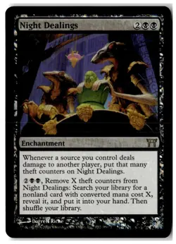 MTG Foil Night Dealings - Champions of Kamigawa Heavily Played English - Image 1
