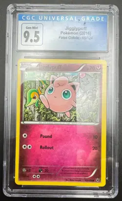 JIGGLYPUFF #65 CGC 9.5 • 2016 Pokemon XY Fates Collide GEM MINT - Low Pop - Image 1
