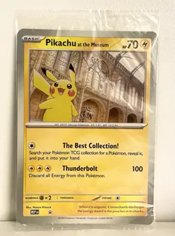 Pikachu At The Museum Jumbo Promo Card Pokemon x Natural History Museum SEALED - Image 1