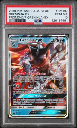 2019 POKEMON SM BLACK STAR PROMO #SM197 GRENINJA GX PSA 10 - Image 1
