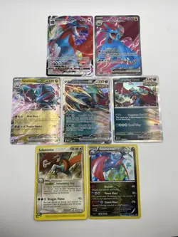Salamence VMAX, EX, Roaring Moon EX, Full Art, R Reader, Pokemon TCG Cards - Image 1