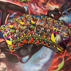 Lot of 10 Pokemon TCG Mega Evolution Booster Packs Factory Sealed NEW Random Art - Image 1