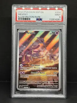 2024 Pokemon # 204 Mesprit Illustration Rare SSP EN PSA 9 Mint Surging Sparks - Image 2
