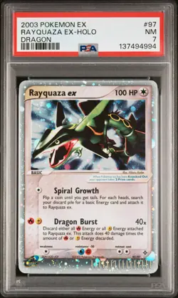 2003 POKEMON EX DRAGON #97 RAYQUAZA EX-HOLO PSA 7 - Image 1