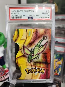 Pokemon Topps Advanced Challenge Die-cut Embossed Flygon PSA 8 - Image 1