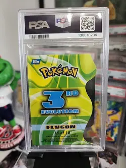Pokemon Topps Advanced Challenge Die-cut Embossed Flygon PSA 8 - Image 2