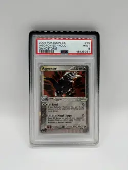 2003 POKEMON EX SANDSTORM #95 AGGRON EX-HOLO PSA 9 - Image 1