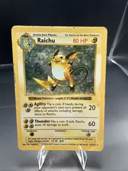 Pokemon Raichu Holo Shadowless Base Set 14/102 A - Image 1