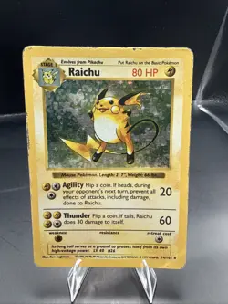 Pokemon Raichu Holo Shadowless Base Set 14/102 A - Image 2
